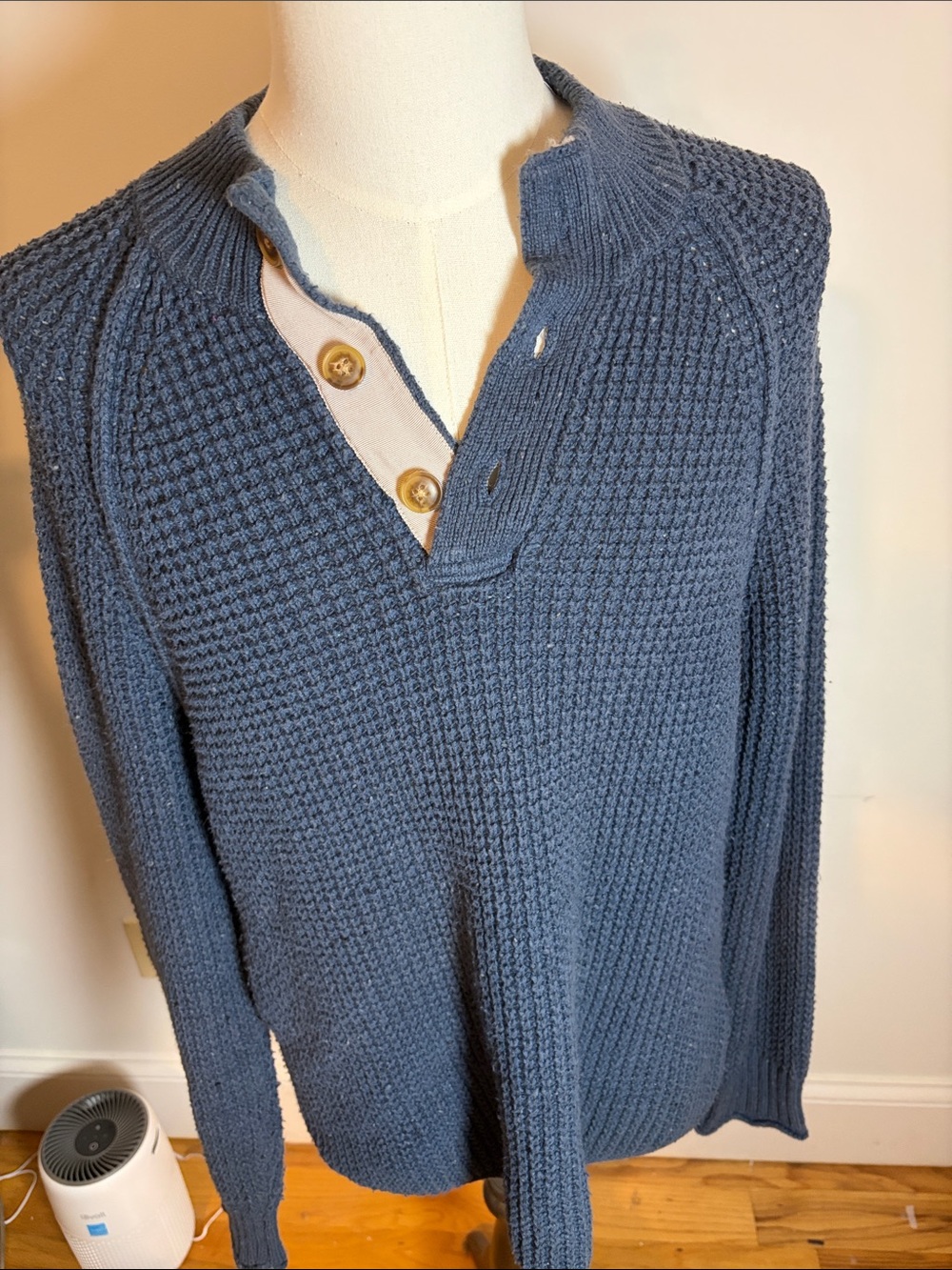 Lucky Brand Men's Dark Gray Henley Sweater